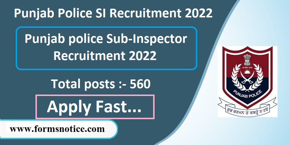 Punjab Police SI Recruitment 2022