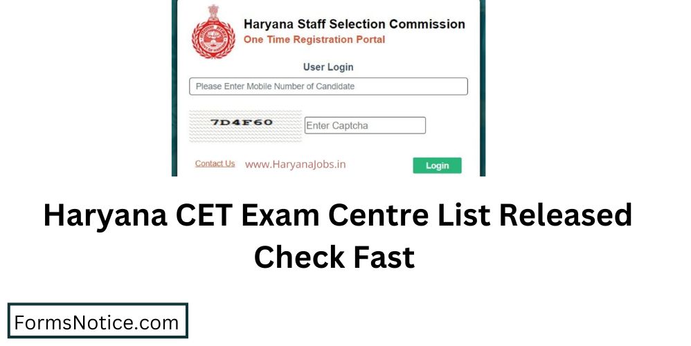 Haryana CET Exam Centre List 2022 Released