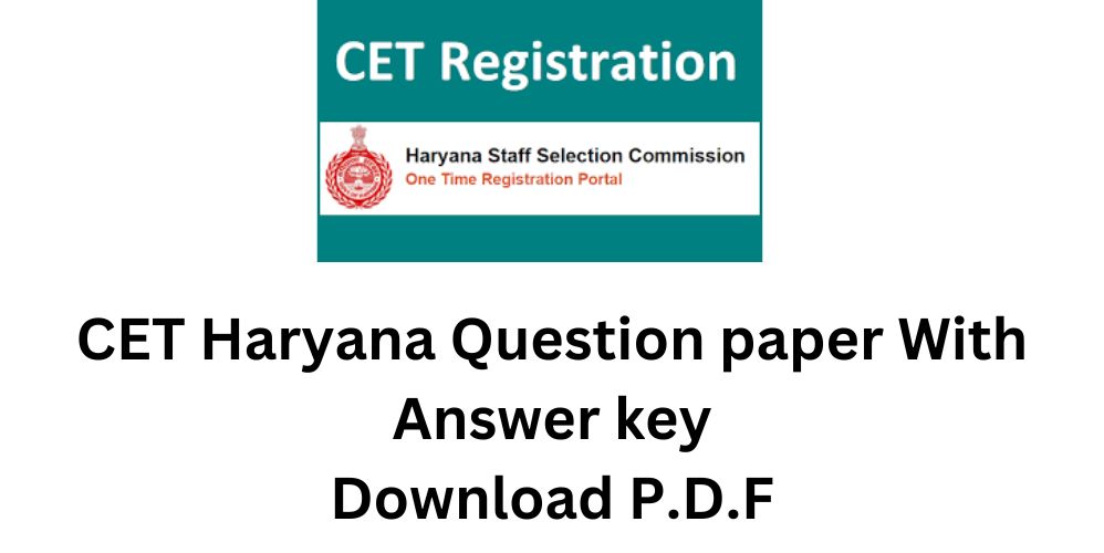 CET Haryana Question paper With Answer key