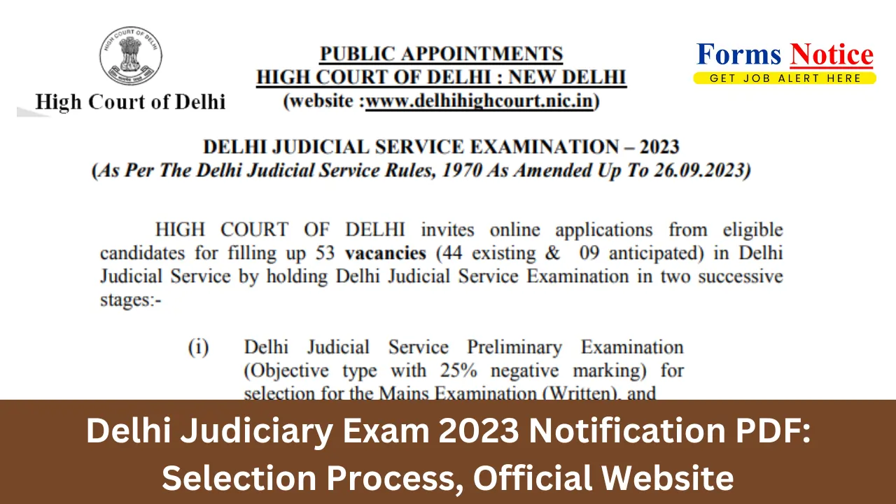 Delhi Judiciary Exam 2023 Notification